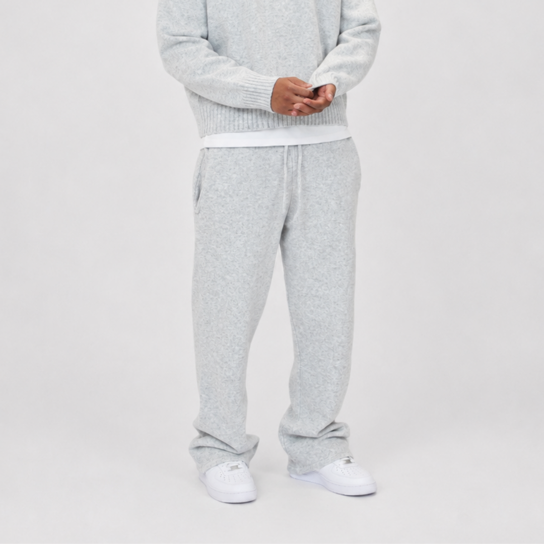the soft-knit straight leg jogga' - grey No Sauce
