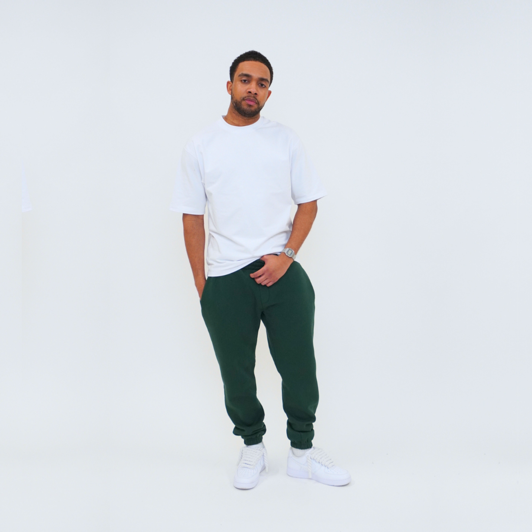the slim cuffed jogga' - forest green - No Sauce