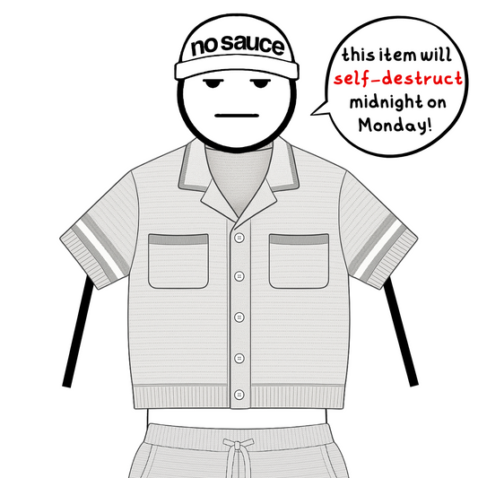 the crochet-knit stripe Shirt - grey