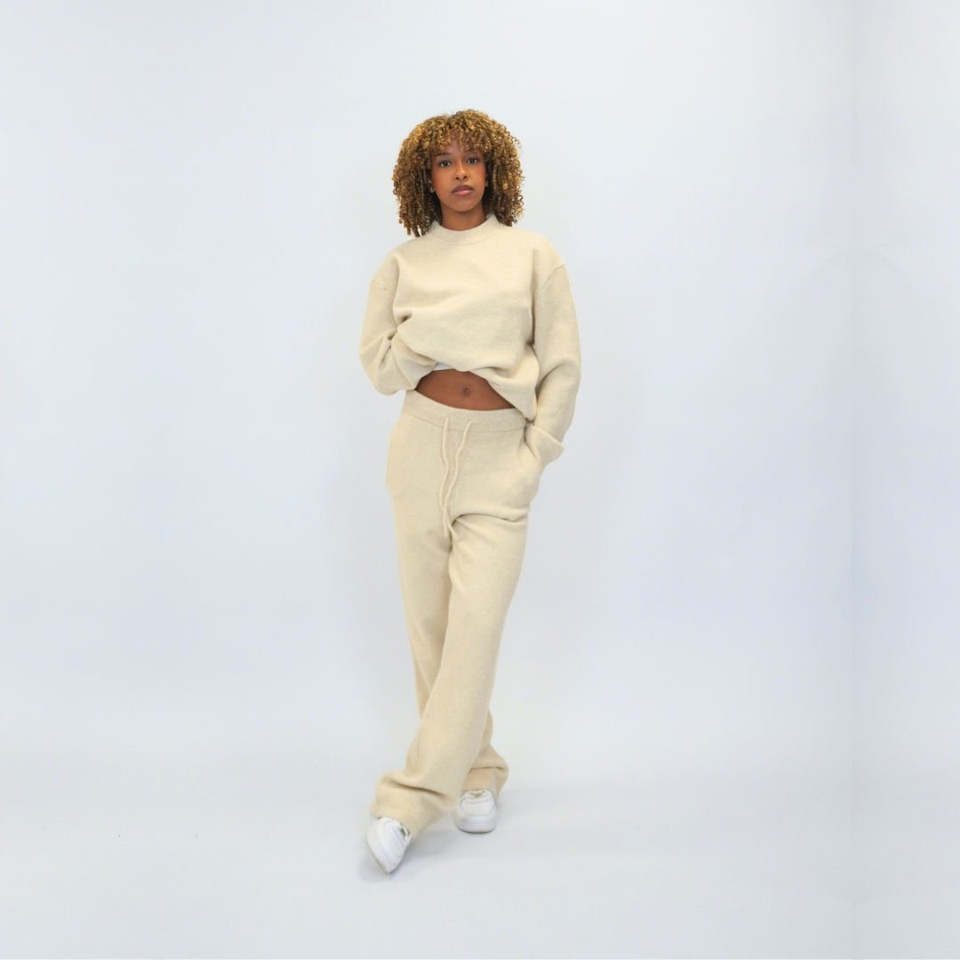 the soft-knit sweata' - creme No Sauce