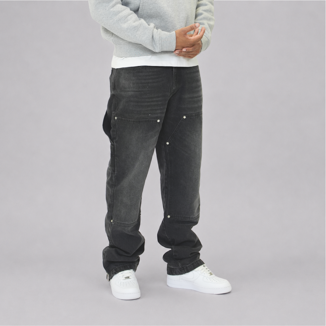 the straight leg carpenta’ jeans - grey No Sauce
