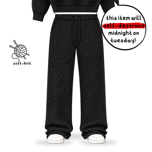 the soft-knit straight leg jogga' - black No Sauce