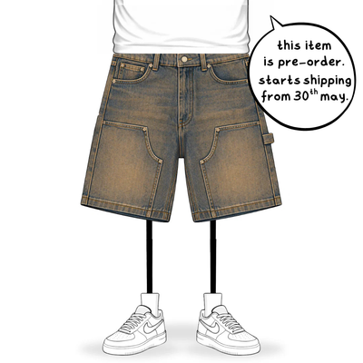 the denim carpenta' shorts - blue (mocha wash) – No Sauce