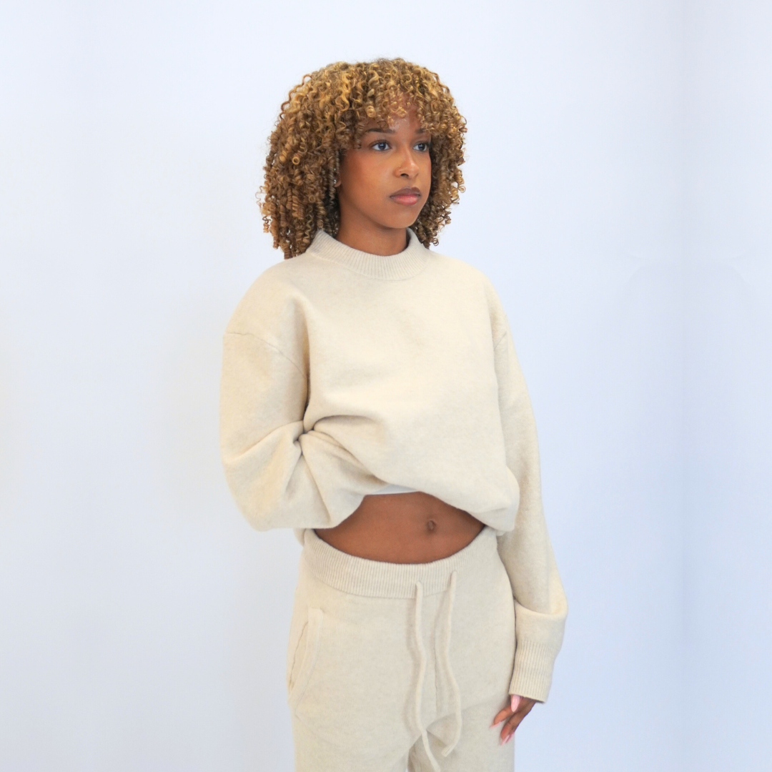the soft-knit sweata' - creme No Sauce