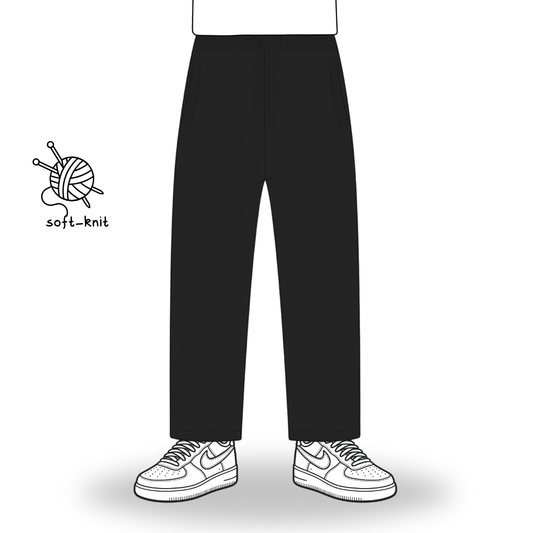 the soft-knit straight leg jogga' - black No Sauce