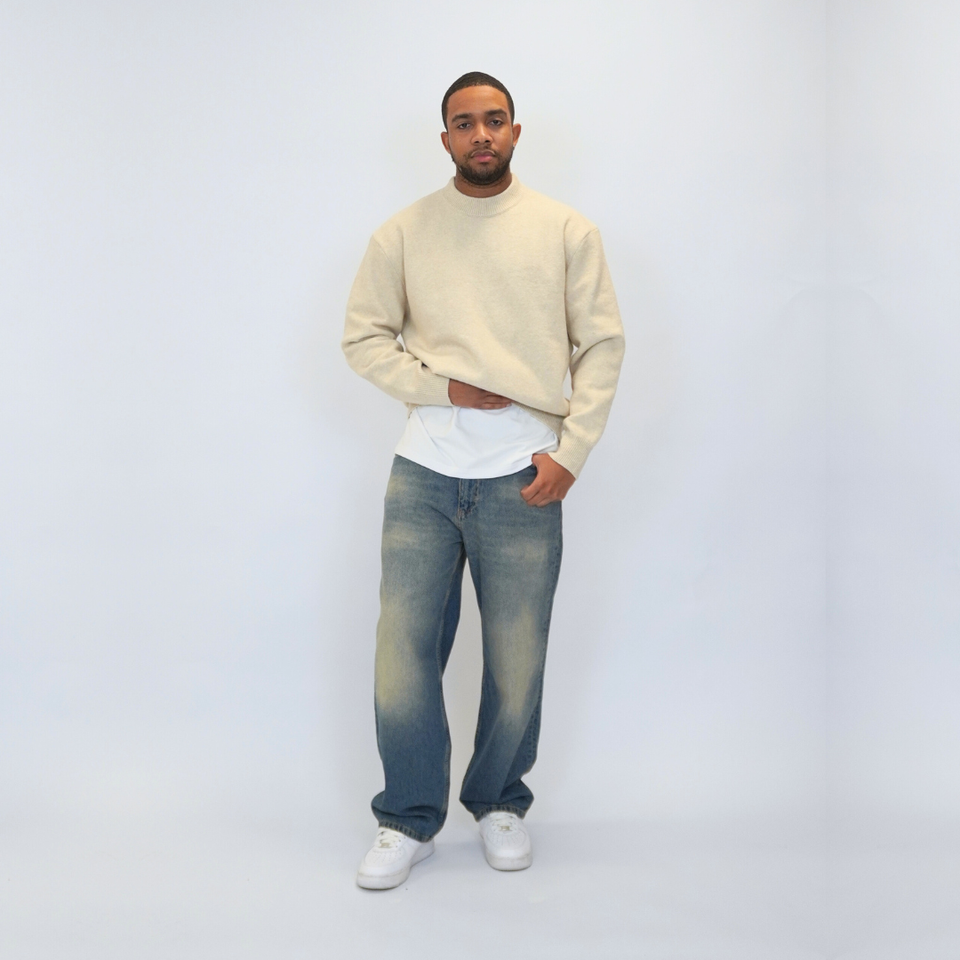 the soft-knit sweata' - creme No Sauce
