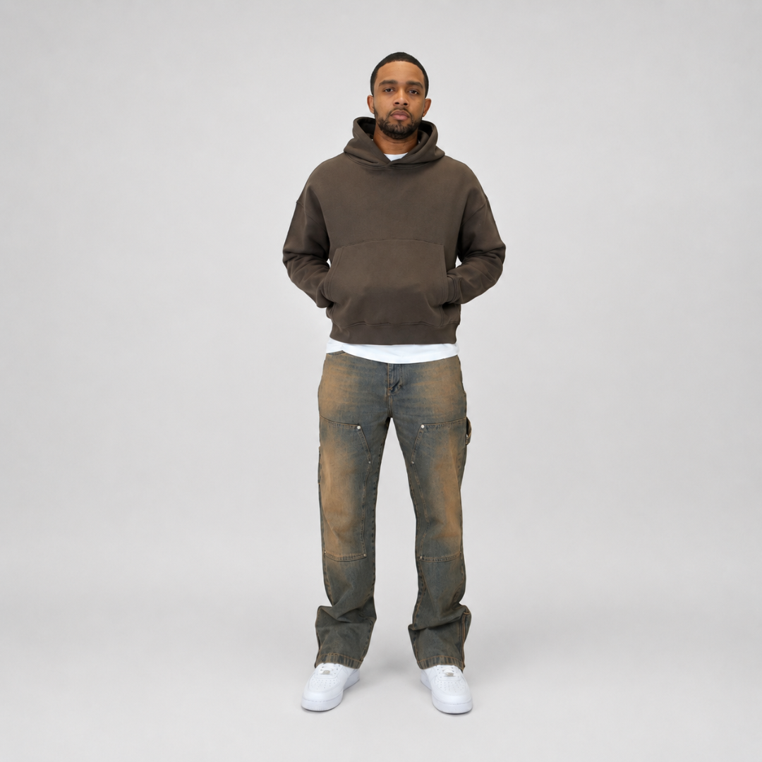 the straight leg carpenta’ jeans - blue (mocha wash) No Sauce