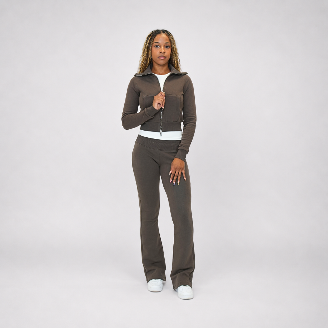 the women’s cropped zippa - mocha no sauce