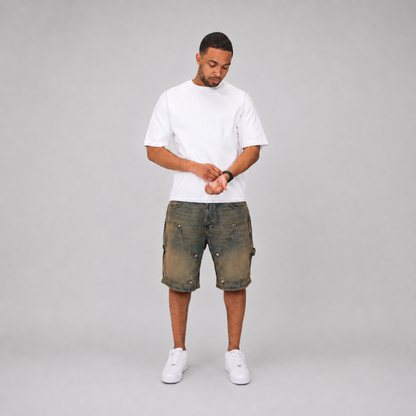 the denim carpenta' shorts - blue (mocha wash) No Sauce