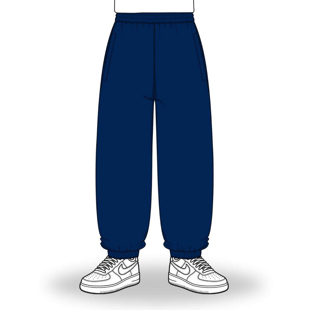 the baggy cuffed jogga' - navy no sauce