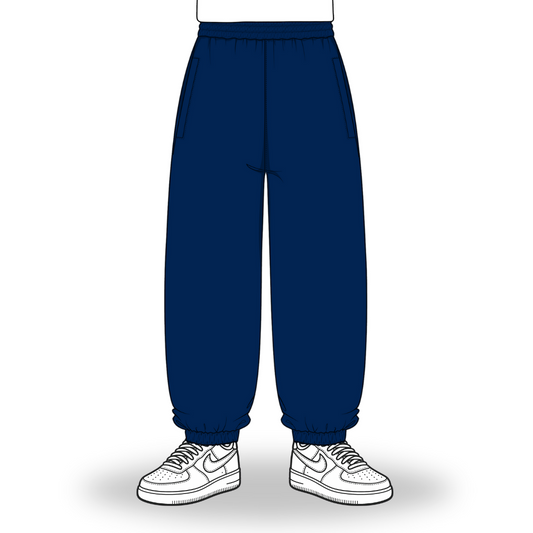 the baggy cuffed jogga' - navy no sauce
