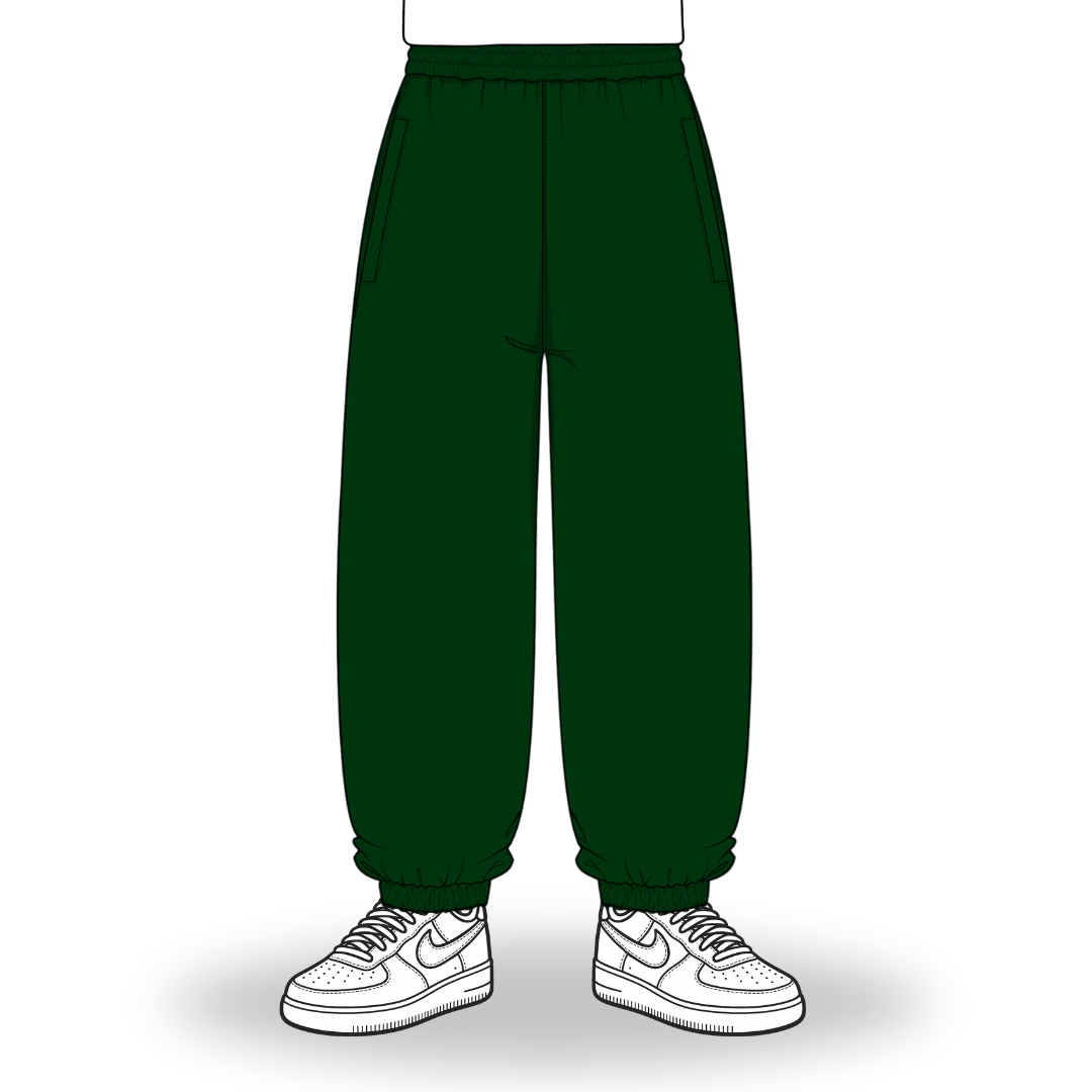 the baggy cuffed jogga' - forest green no sauce