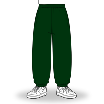 the baggy cuffed jogga' - forest green no sauce