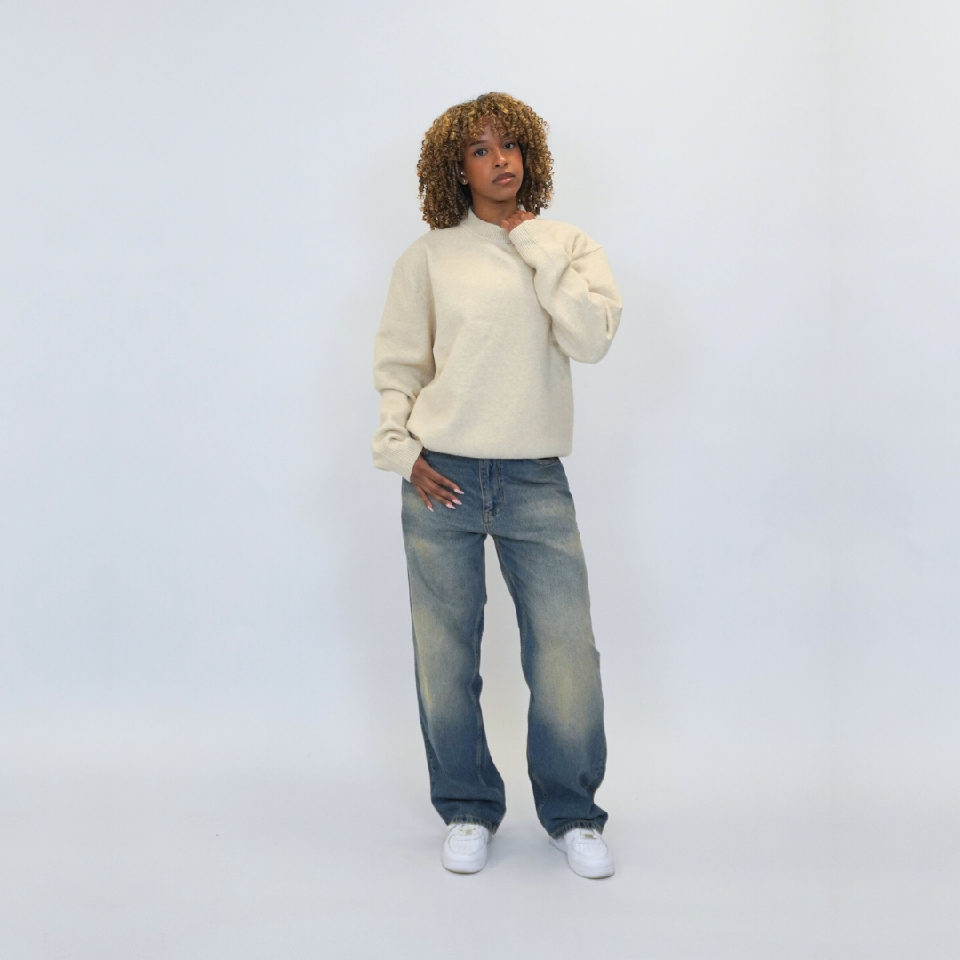 the soft-knit sweata' - creme No Sauce