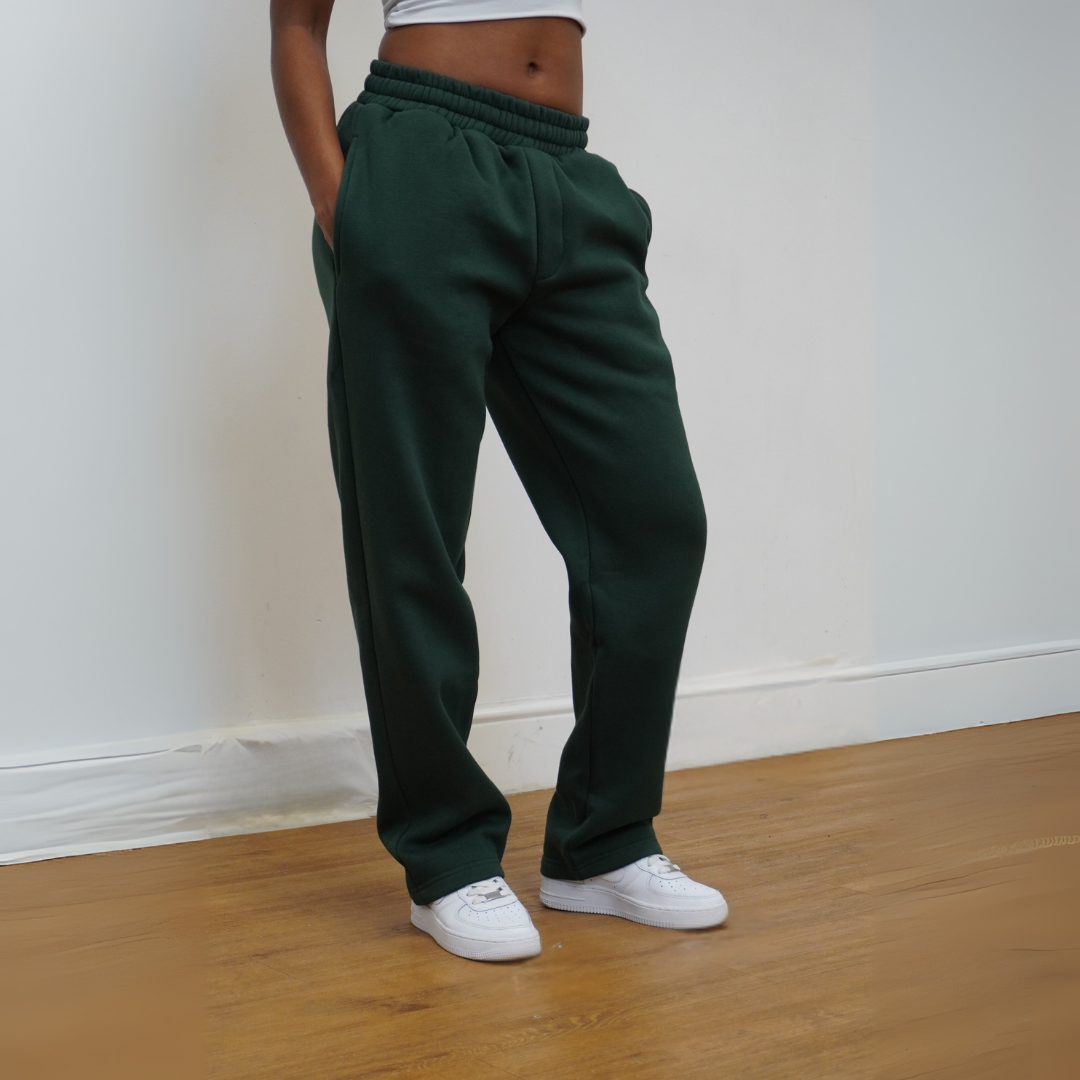 Straight Leg Forest Green Sweatpants Womens Generisch Jogging