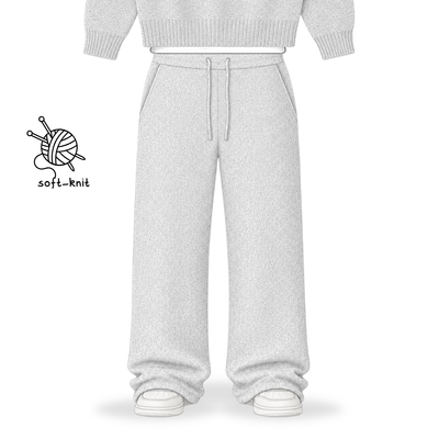 the soft-knit straight leg jogga' - grey No Sauce