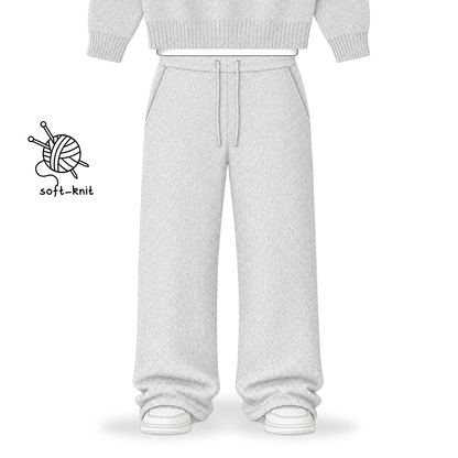 the soft-knit straight leg jogga' - grey No Sauce