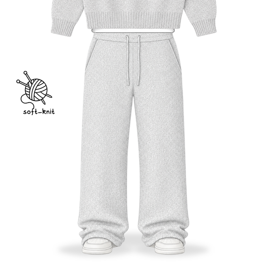 the soft-knit straight leg jogga' - grey No Sauce