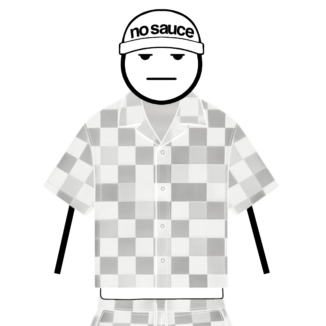 the crochet-knit checkered shirt - grey no sauce