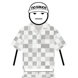 the crochet-knit checkered shirt - grey no sauce