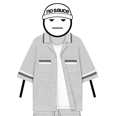 the crochet-knit stripe T-Shirt - grey no sauce