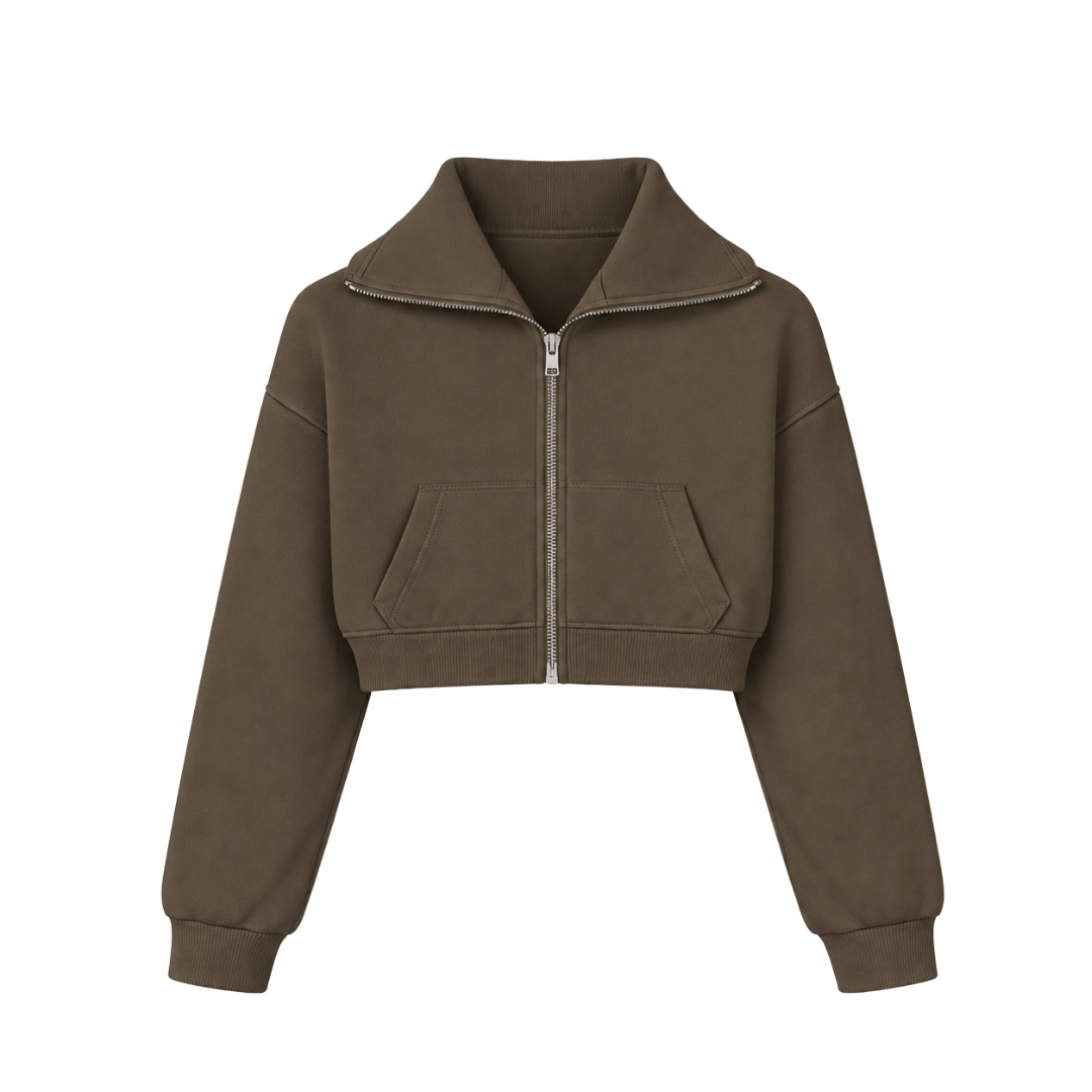 the women’s cropped zippa - mocha no sauce
