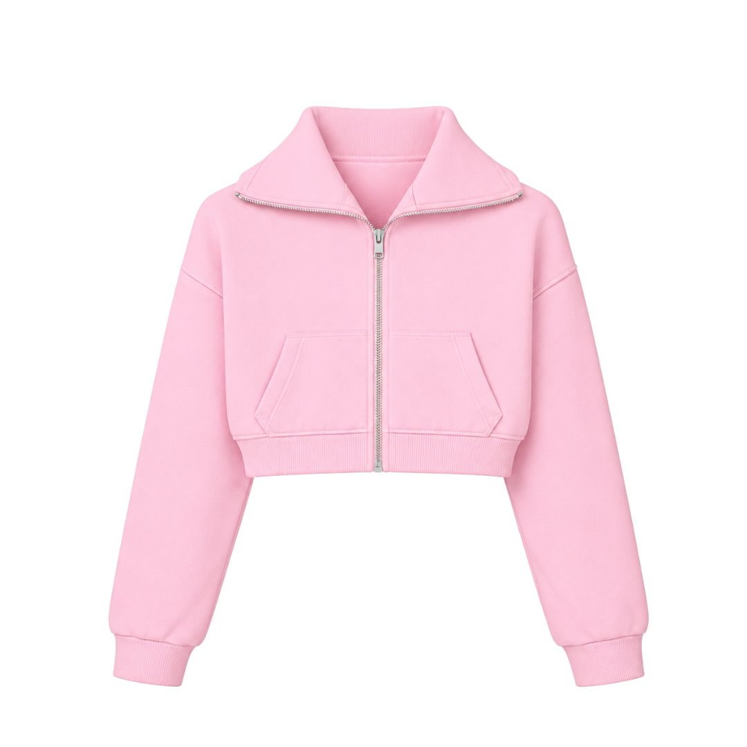 the women’s cropped zippa - pink no sauce