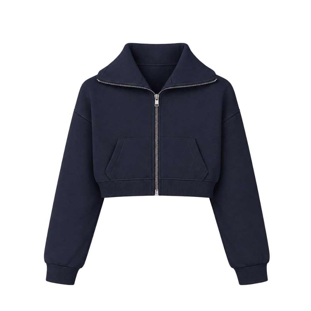 the women’s cropped zippa - navy no sauce
