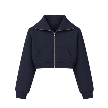 the women’s cropped zippa - navy no sauce
