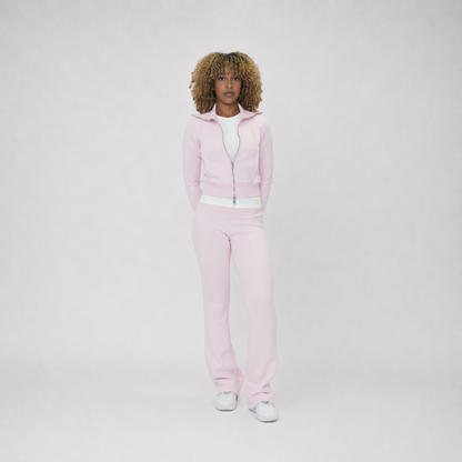 the women’s cropped zippa - pink no sauce