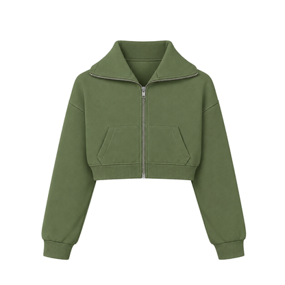 the women’s cropped zippa - pistachio no sauce