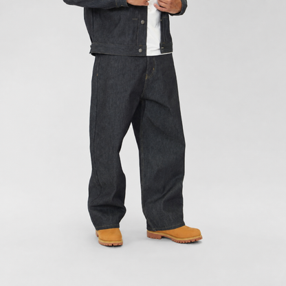 the raw denim straight leg jeans No Sauce