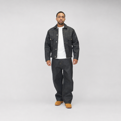 the raw denim straight leg jeans No Sauce