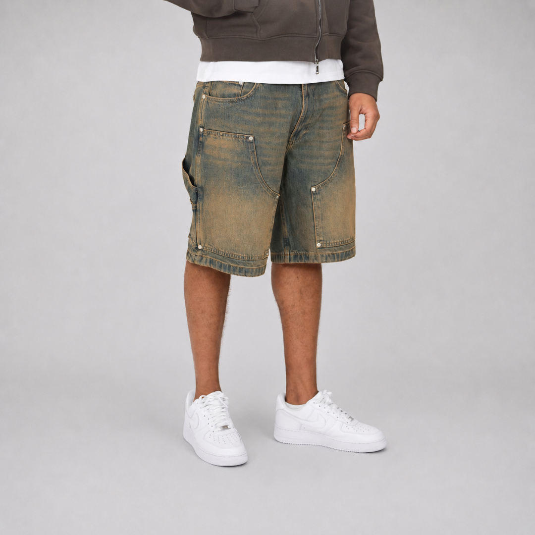the denim carpenta' shorts - blue (mocha wash) No Sauce