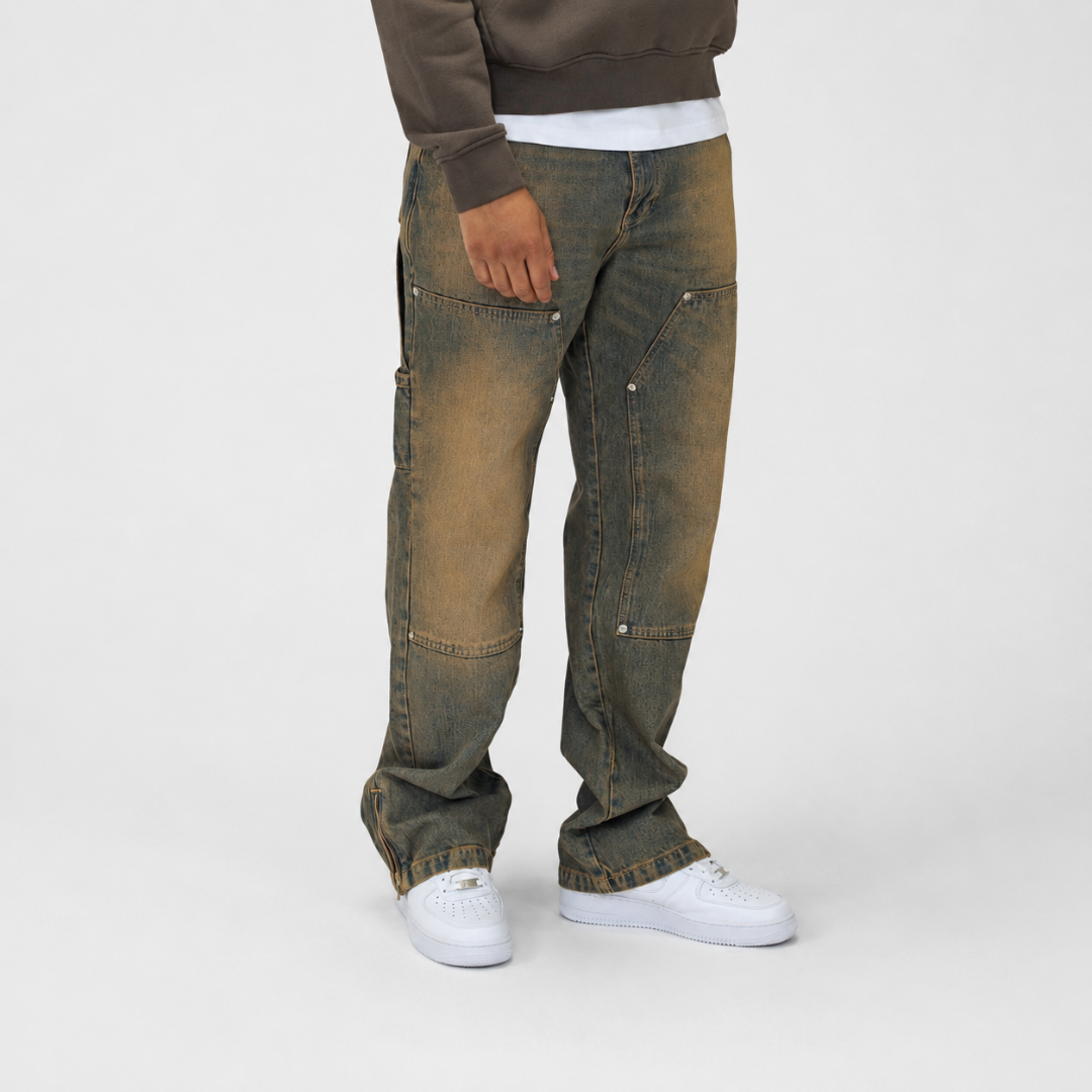 the straight leg carpenta’ jeans - blue (mocha wash) No Sauce