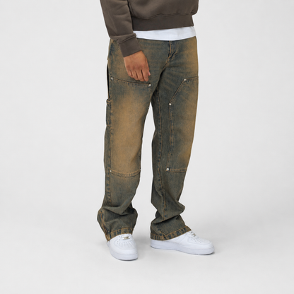 the straight leg carpenta’ jeans - blue (mocha wash) No Sauce