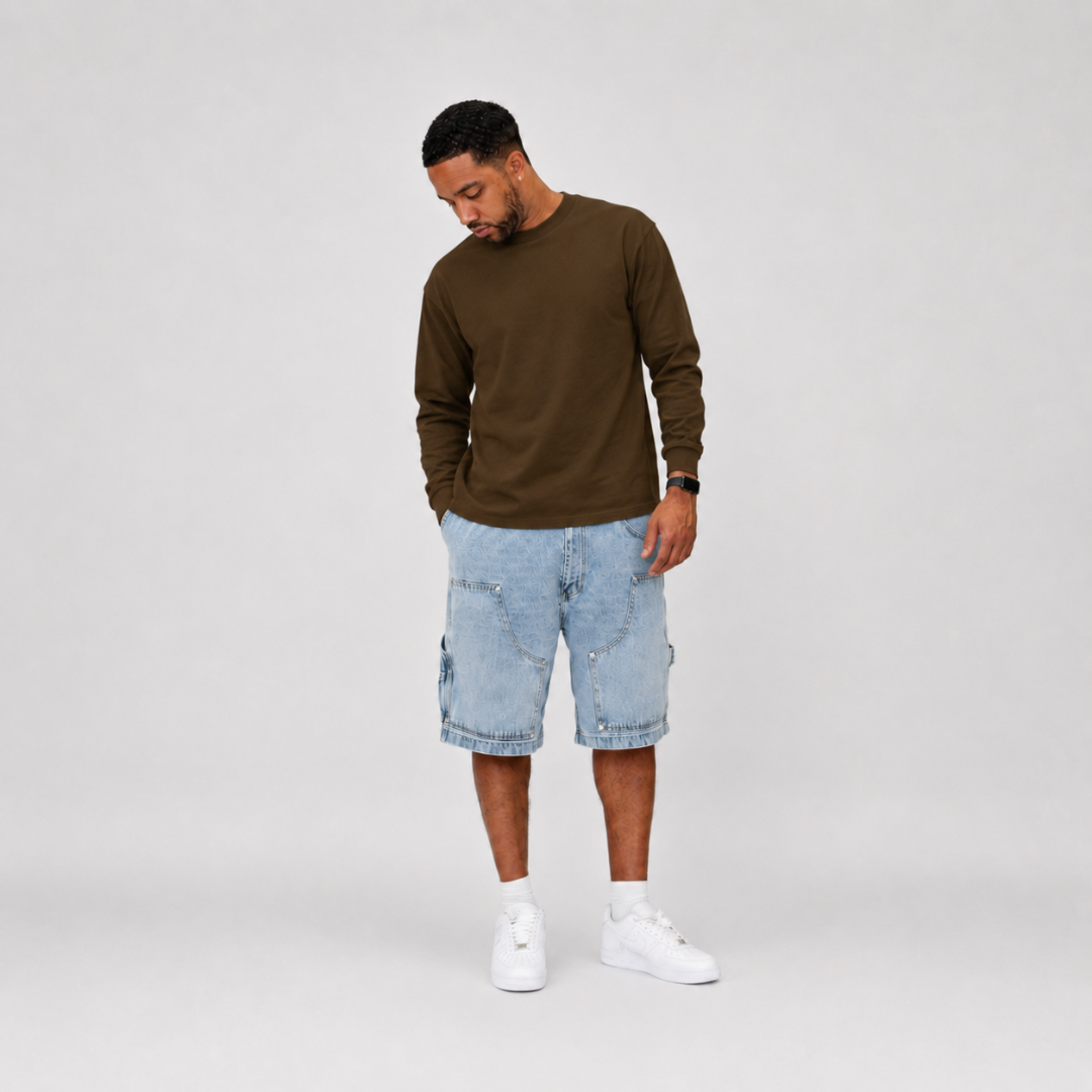 the perfect long sleeve tee - brown no sauce