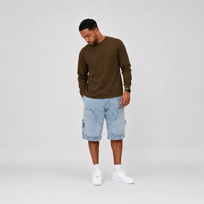 the perfect long sleeve tee - brown no sauce