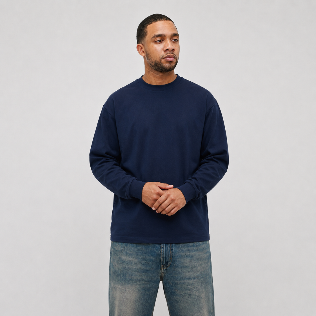 the perfect long sleeve tee - navy no sauce