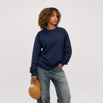 the perfect long sleeve tee - navy no sauce