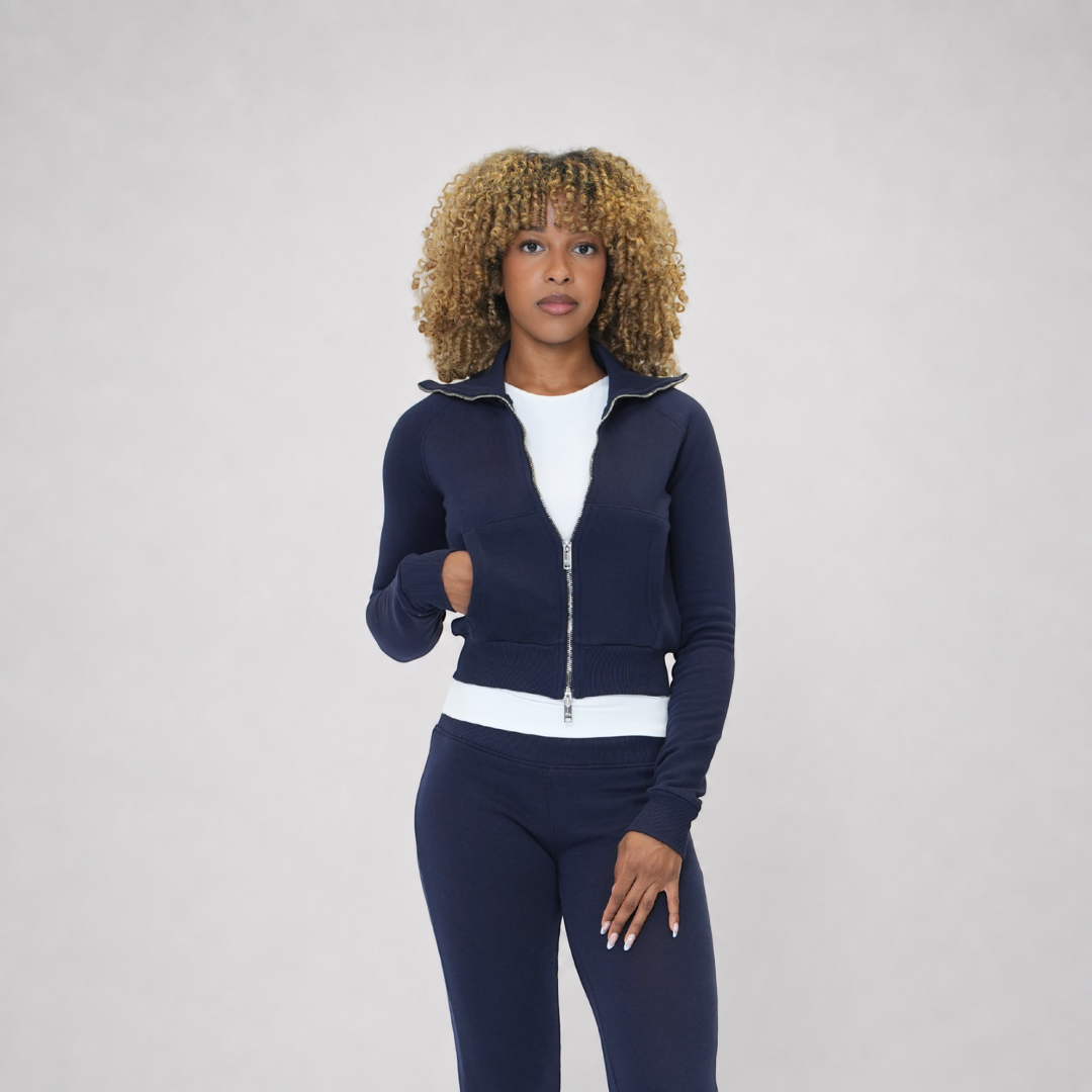 the women’s cropped zippa - navy no sauce