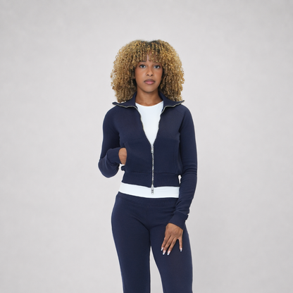 the women’s cropped zippa - navy no sauce
