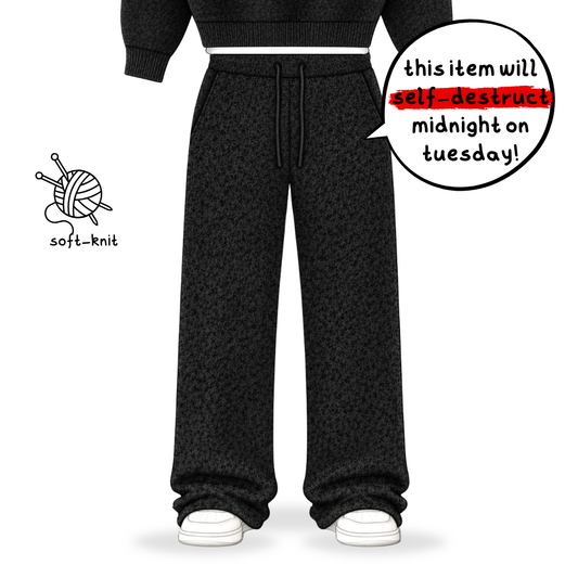 the soft-knit straight leg jogga' - black No Sauce