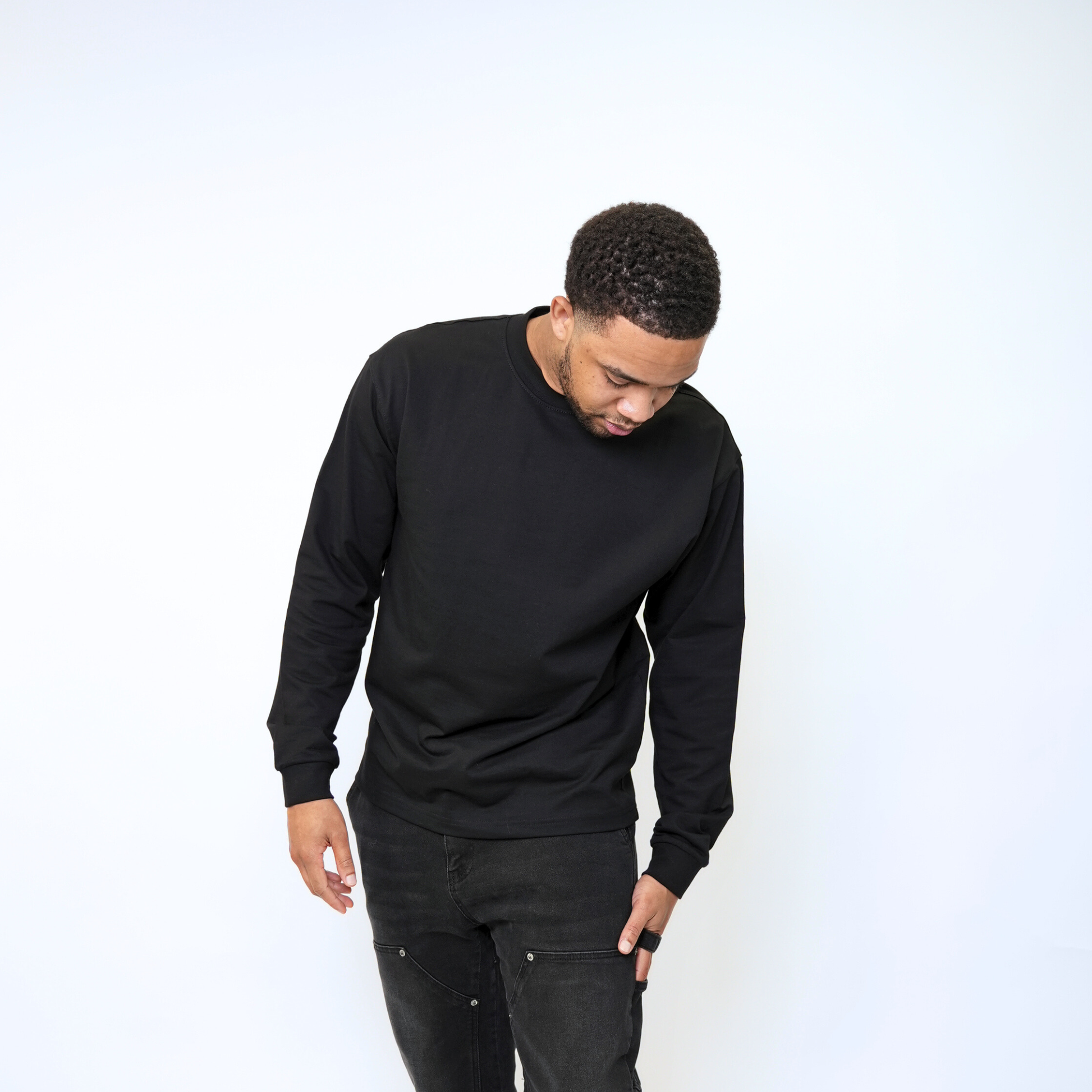 the perfect long sleeve tee - black no sauce