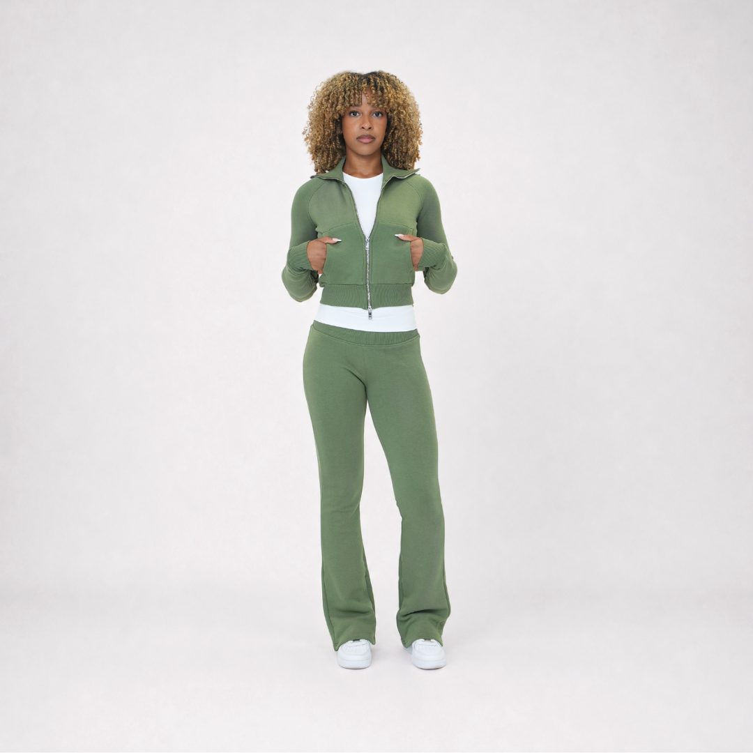 the women’s cropped zippa - pistachio no sauce