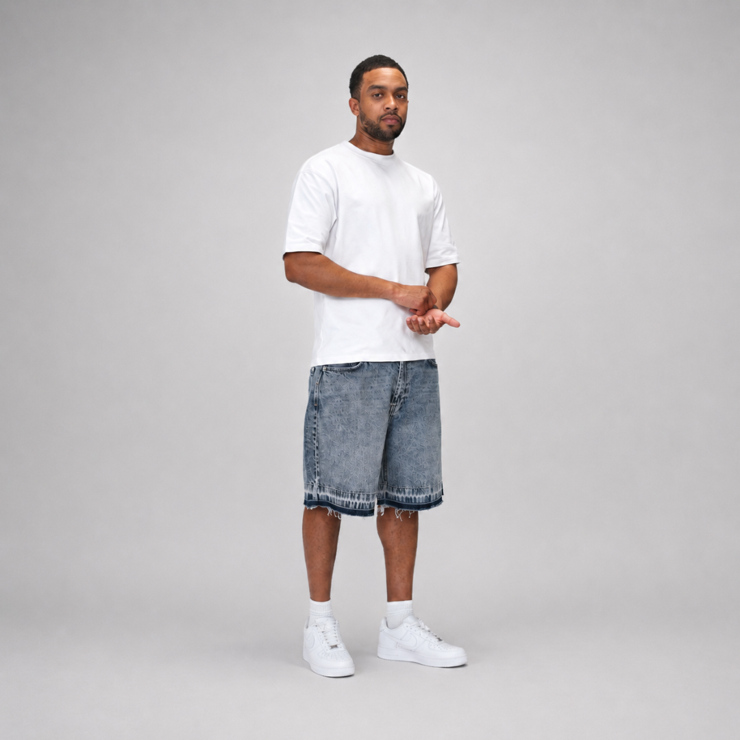 the denim distressed shorts - blue No Sauce