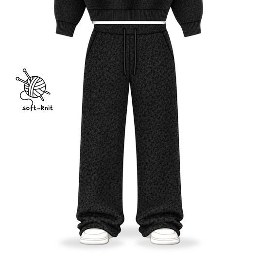 the soft-knit straight leg jogga' - black No Sauce