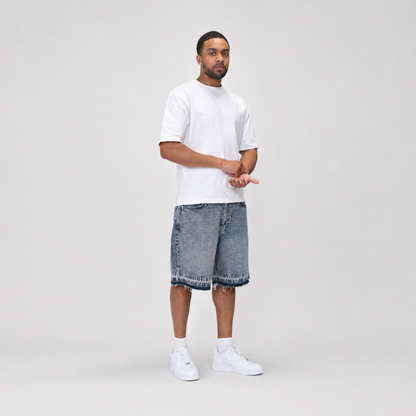 the denim distressed shorts - blue No Sauce