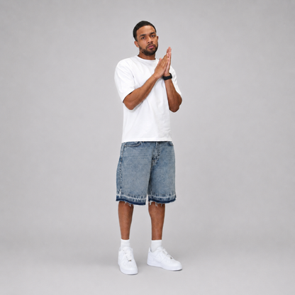 the denim distressed shorts - blue No Sauce