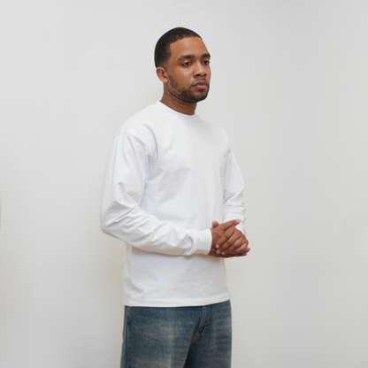 the perfect long sleeve tee - white no sauce